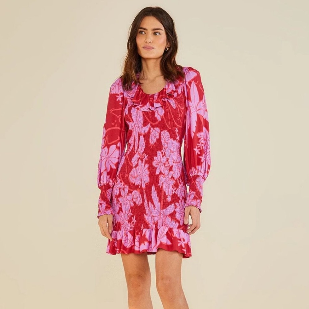 FARM RIO Living Nature Burgundy Mini Dress